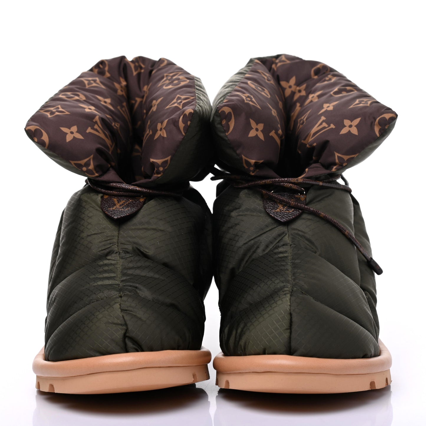 Nylon Monogram Pillow Comfort Ankle Boot 39 Khaki
