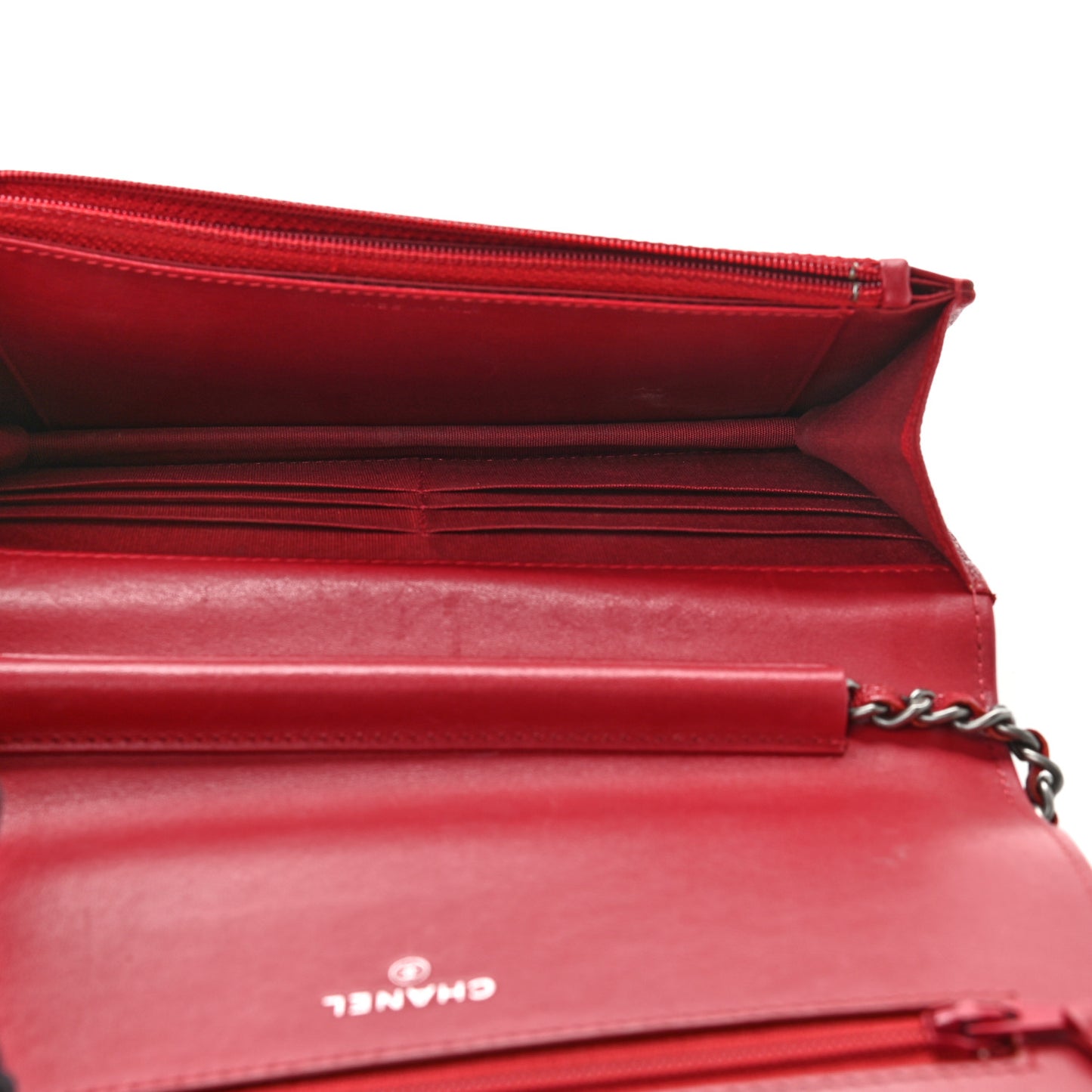 Caviar Quilted Boy Wallet On Chain WOC Red