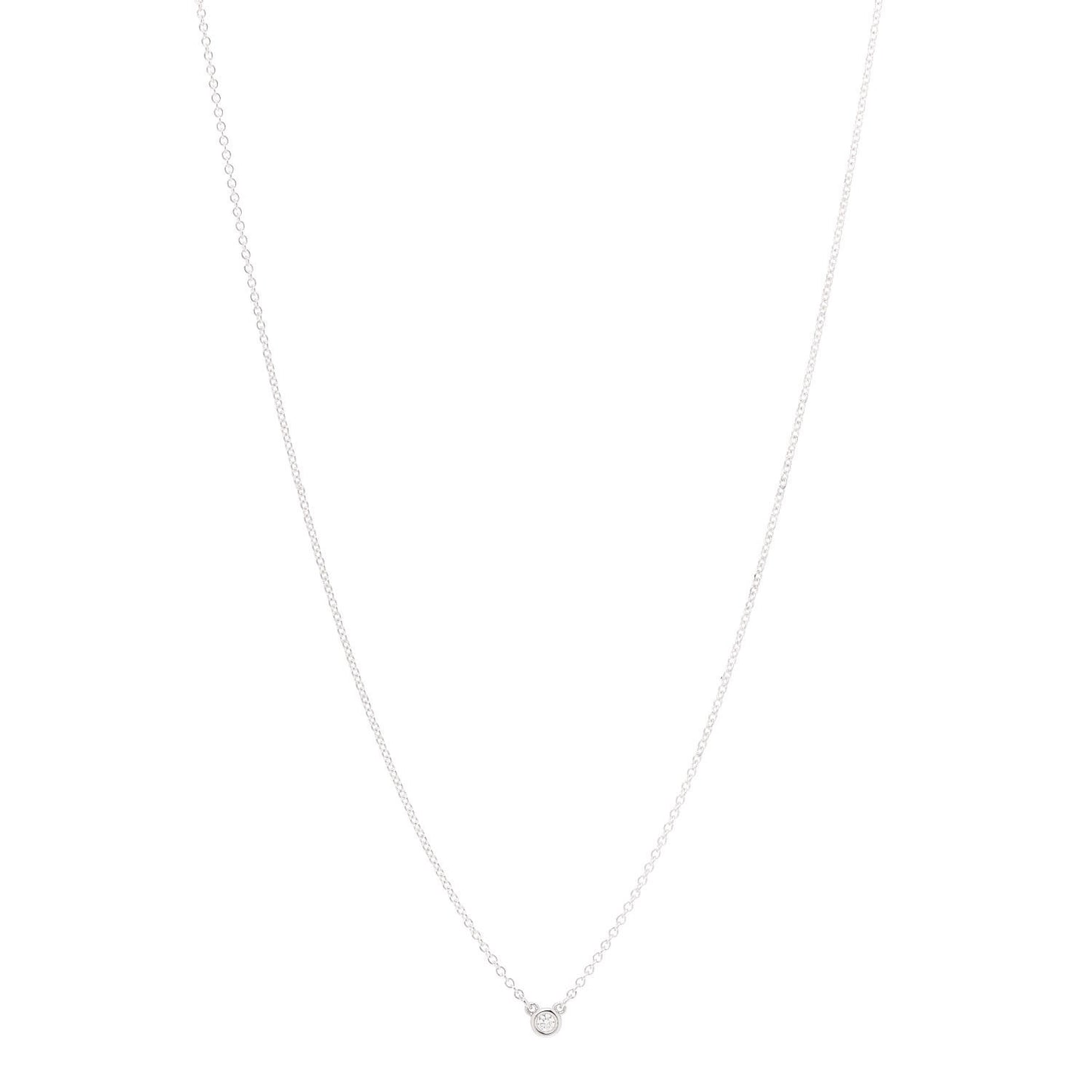 Sterling Silver Diamond .03ct Elsa Peretti Diamonds by the Yard Pendant Necklace