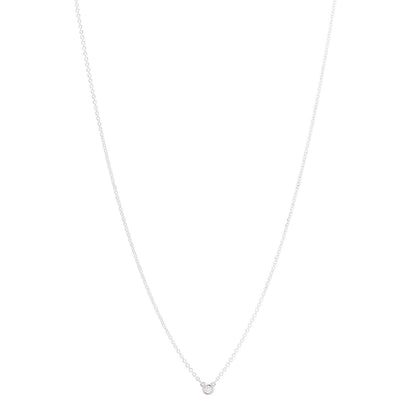 Tiffany Sterling Silver Diamond .03ct Elsa Peretti Diamonds by the Yard Pendant Necklace 1 of 8