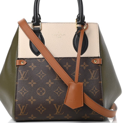 Louis Vuitton Calfskin Monogram Fold Tote PM Cream Khaki Black 8 of 10