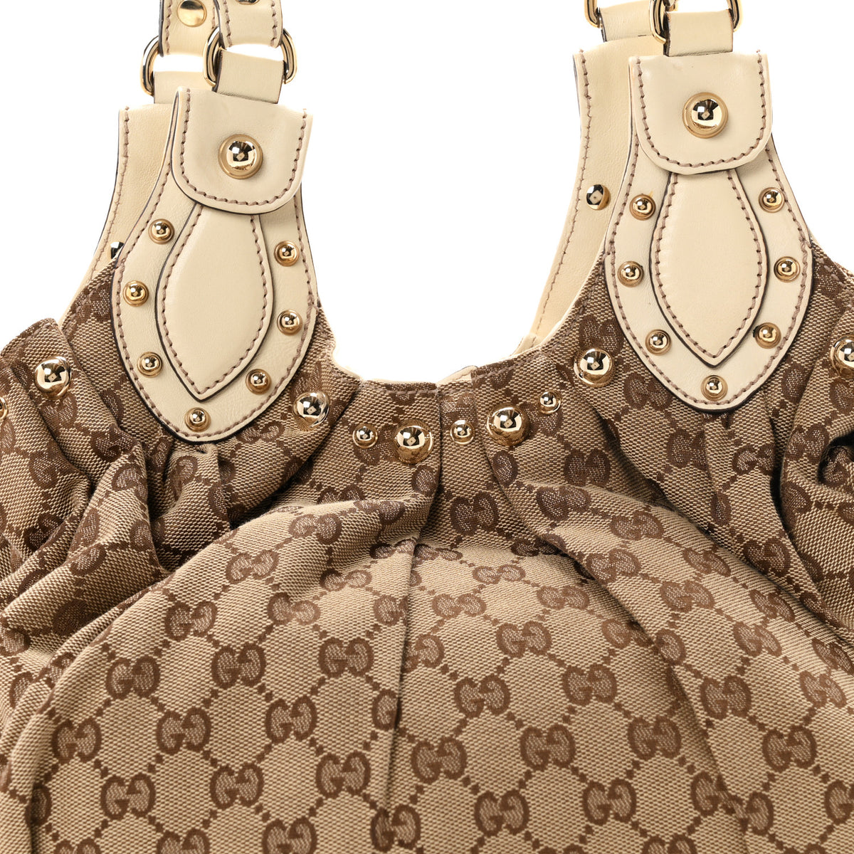 Monogram Studded Pelham Tote White