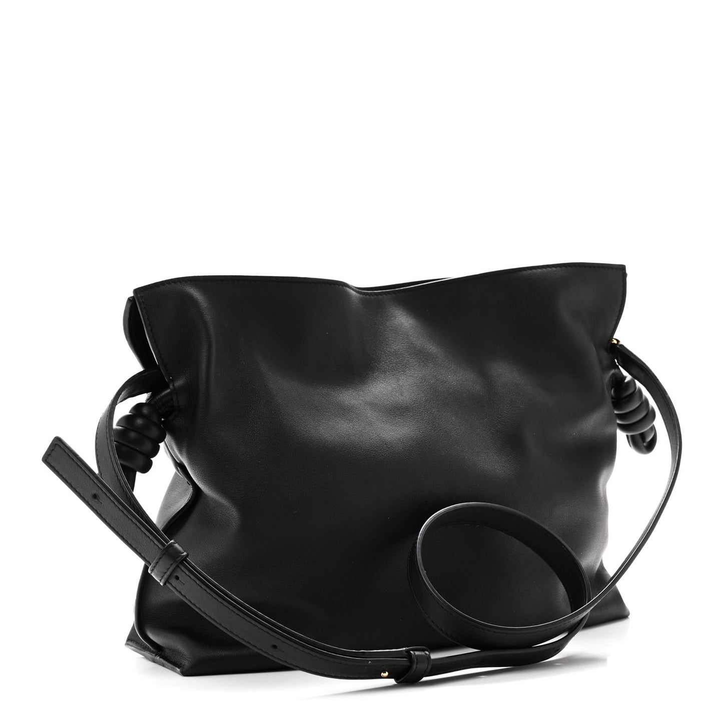 Nappa Calfskin Medium Flamenco Knot Clutch Black