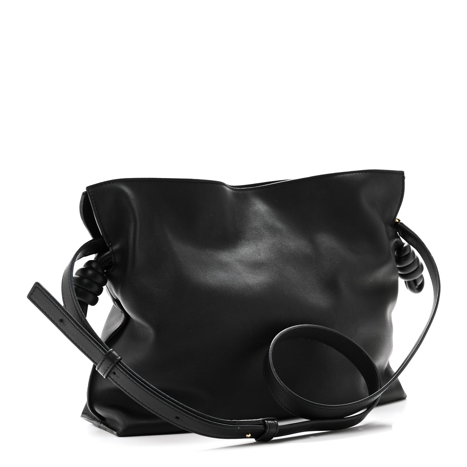Loewe Nappa Calfskin Medium Flamenco Knot Clutch Black 3 of 9