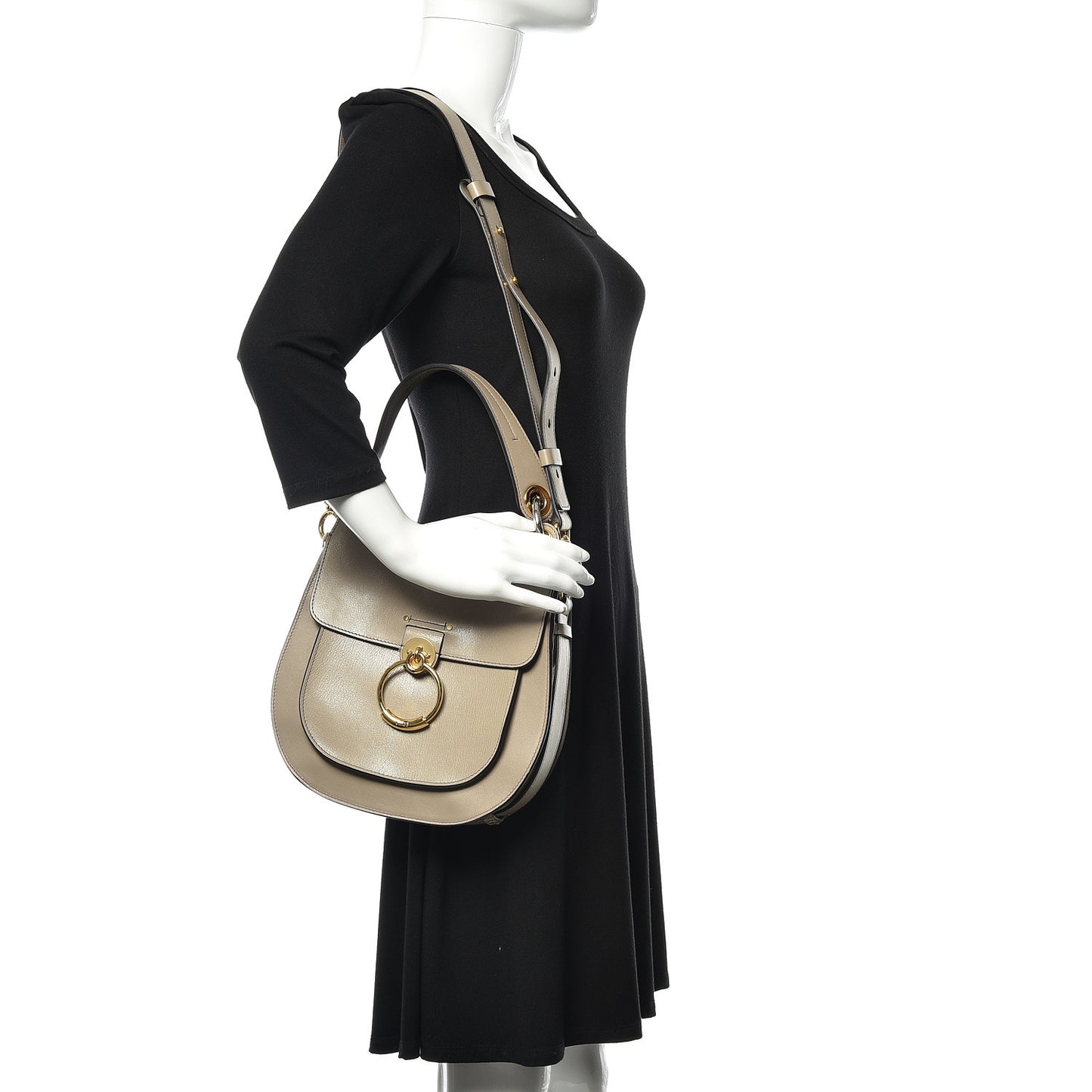 Calfskin Medium Tess Hobo Motty Grey