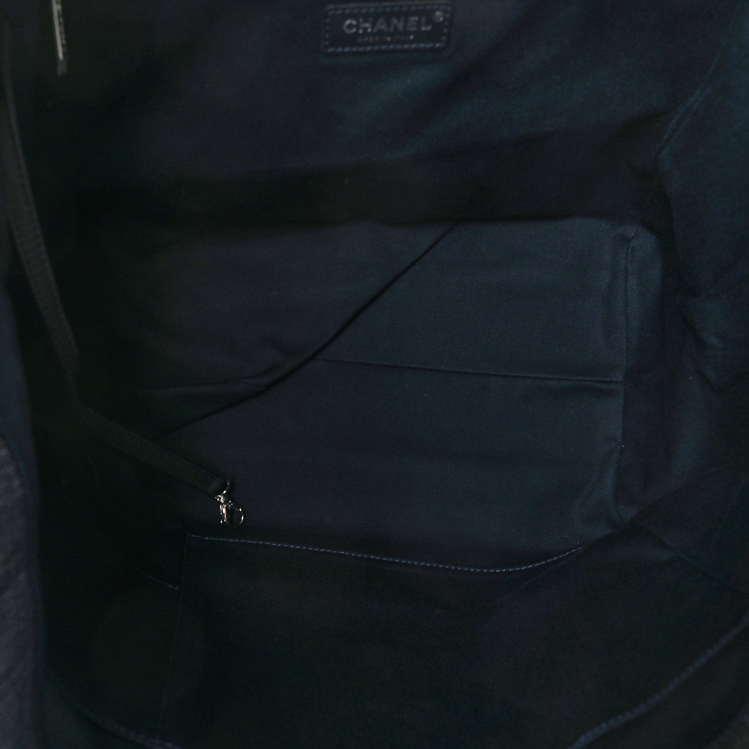 Chanel Denim Medium Deauville Tote Blue Orange 5 of 11