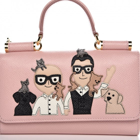 Dolce & Gabbana Dauphine Family Patch Mini Von Bag Rosa Carne 10 of 10