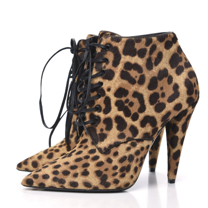 Saint Laurent Calf Hair Chad Pony Lace Up Ankle Boots 38.5 3 of 6