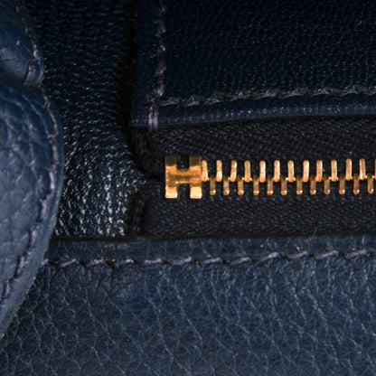 Hermes Taurillon Clemence Shoulder Kelly 40 Bleu De Malte 12 of 21