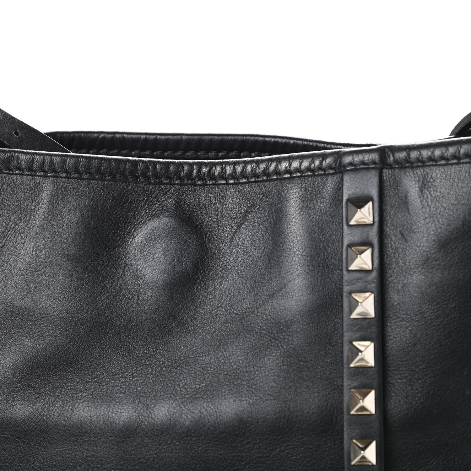 Valentino Garavani Vitello Rockstud Shopper Tote Black 15 of 15