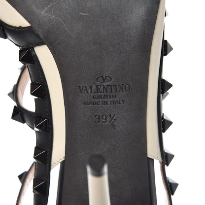 Valentino Garavani Nappa Rockstud Ankle Strap 100mm Pumps 39.5 Light Ivory Black 7 of 9