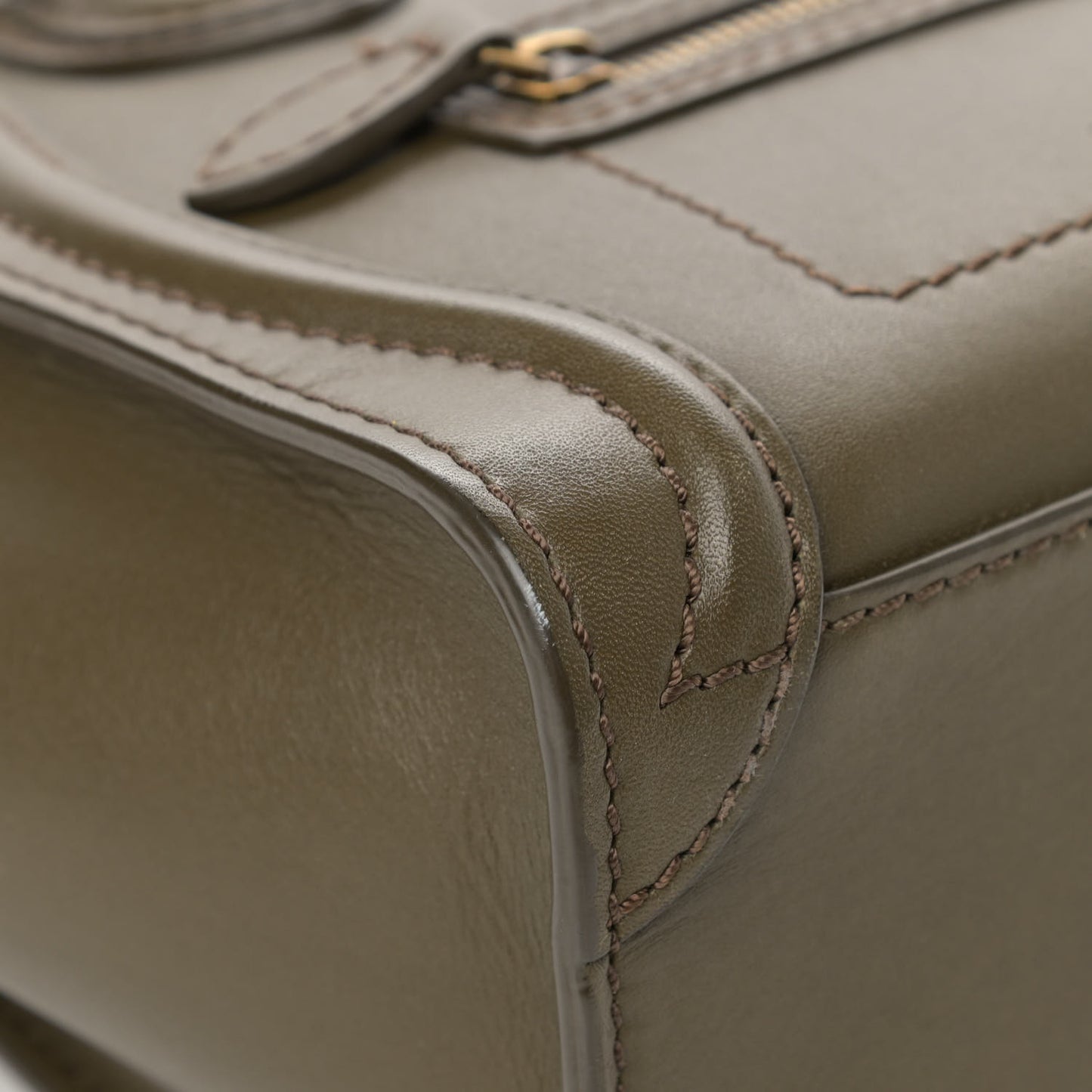 Smooth Calfskin Nano Luggage Khaki