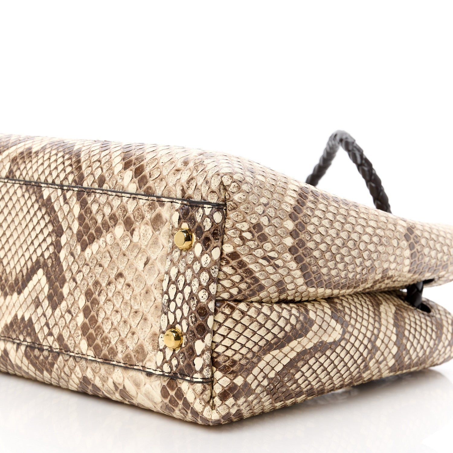 Bottega Veneta Snakeskin Intrecciato Small Andiamo Shoulder Bag Roccia Fondant 11 of 11