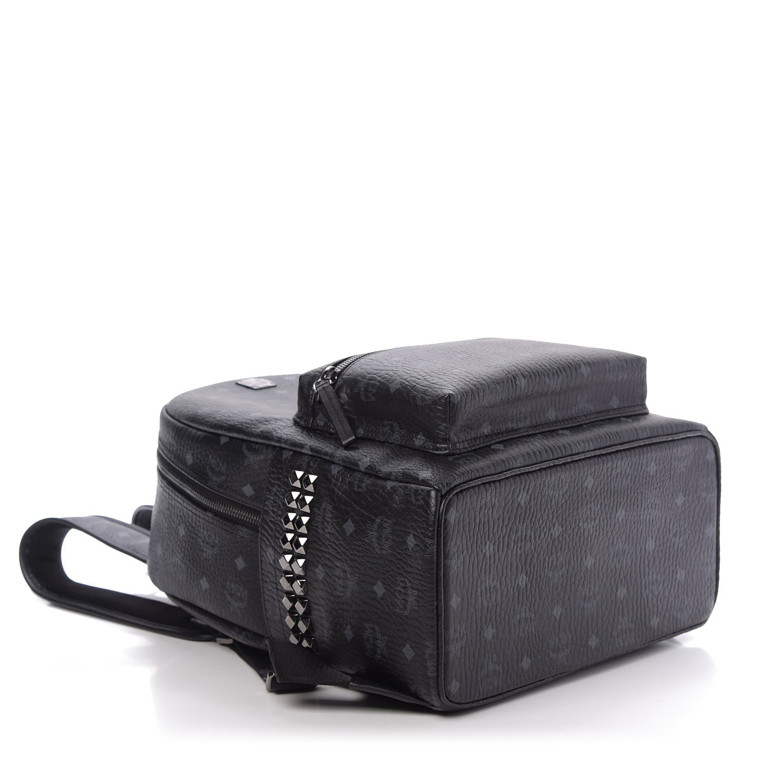 MCM Visetos Medium Side Studs Stark Backpack Black 3 of 9