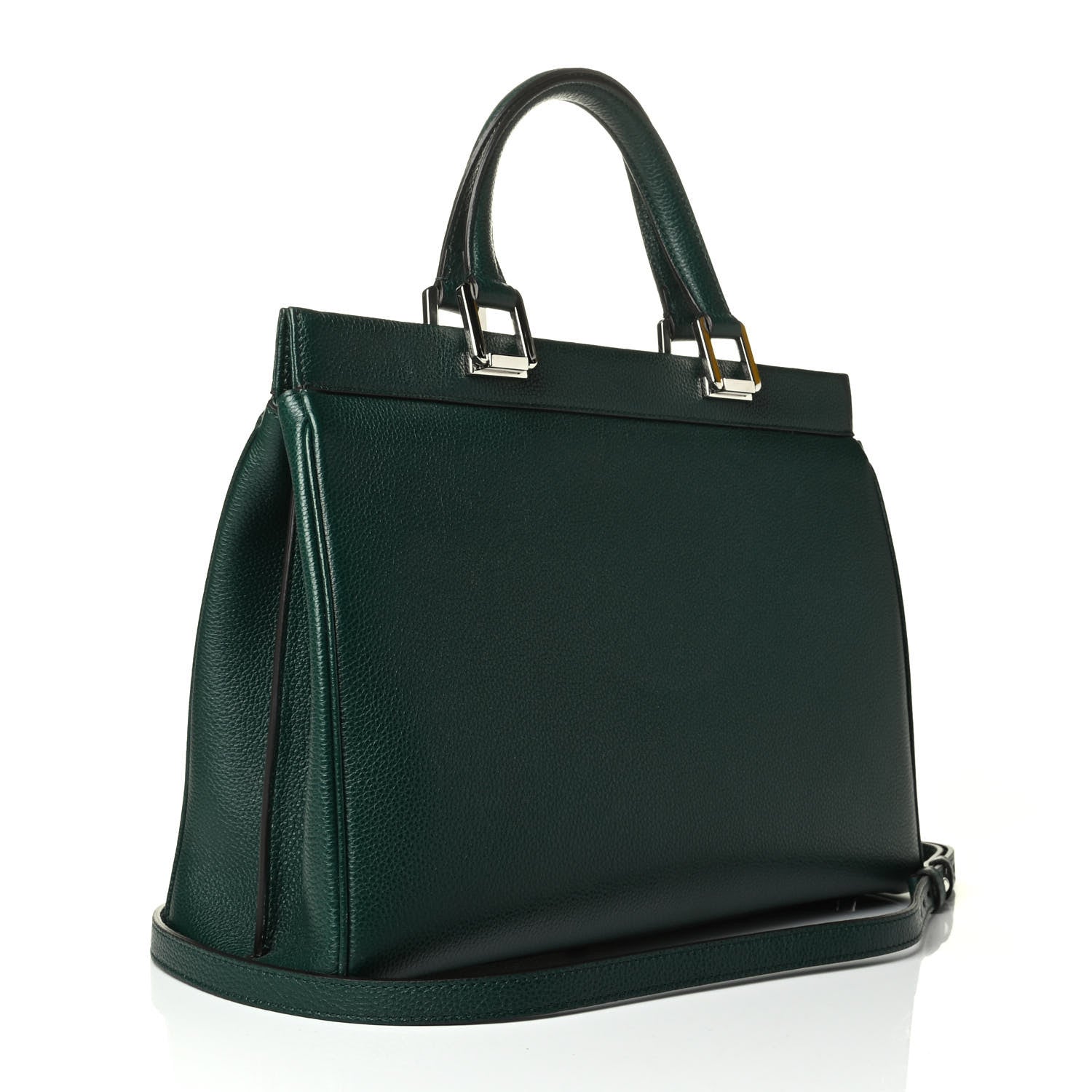 Gucci Grainy Calfskin Medium Zumi Top Handle Bag Vintage Green 2 of 7