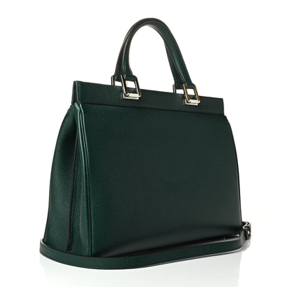Gucci Grainy Calfskin Medium Zumi Top Handle Bag Vintage Green 2 of 7