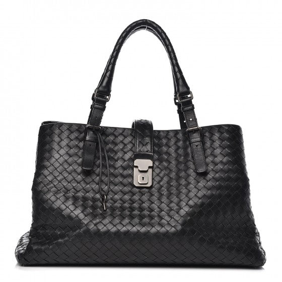 Bottega Veneta Nappa Intrecciato Medium Roma Tote Black 1 of 12