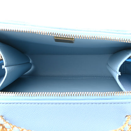 Chanel Caviar Quilted Small Pick Me Up Vanity Case Light Blue 6 of 12