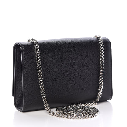 Saint Laurent Grain De Poudre Small Monogram Kate Satchel Black 3 of 10