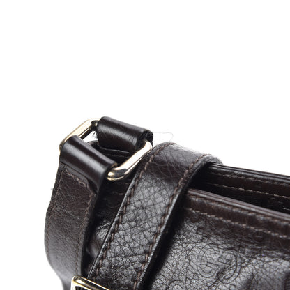 Gucci Guccissima Small Flat Messenger Bag Dark Brown 11 of 12
