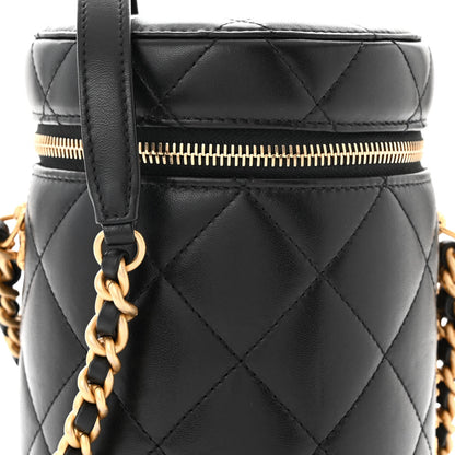 Chanel Lambskin Quilted Side Note Vanity Black 8 of 10