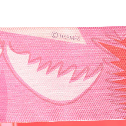 Hermes Silk Sea Surf and Fun Twilly Blanc Rose Corail 4 of 5