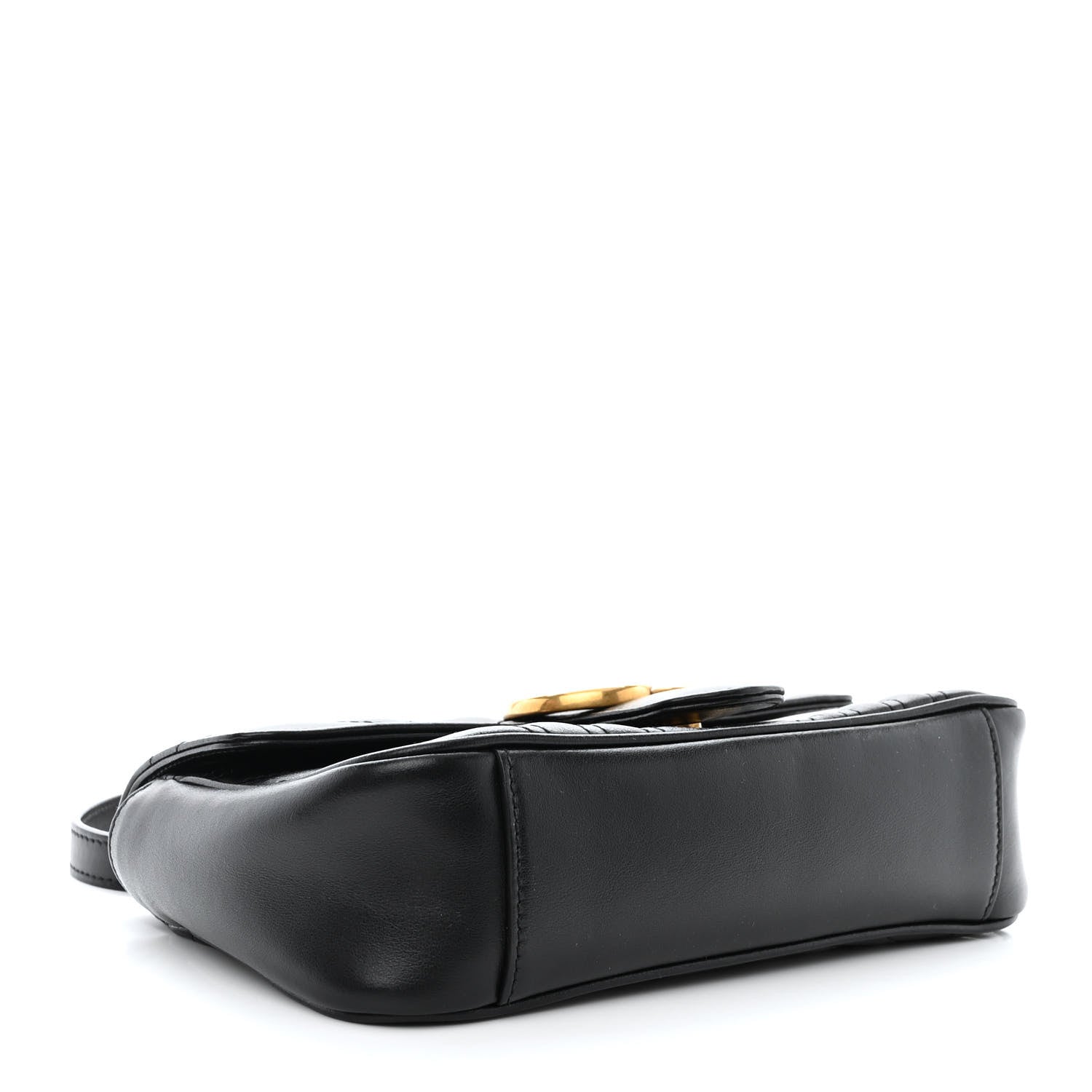 Gucci Calfskin Matelasse Small GG Marmont Shoulder Bag Black 4 of 12