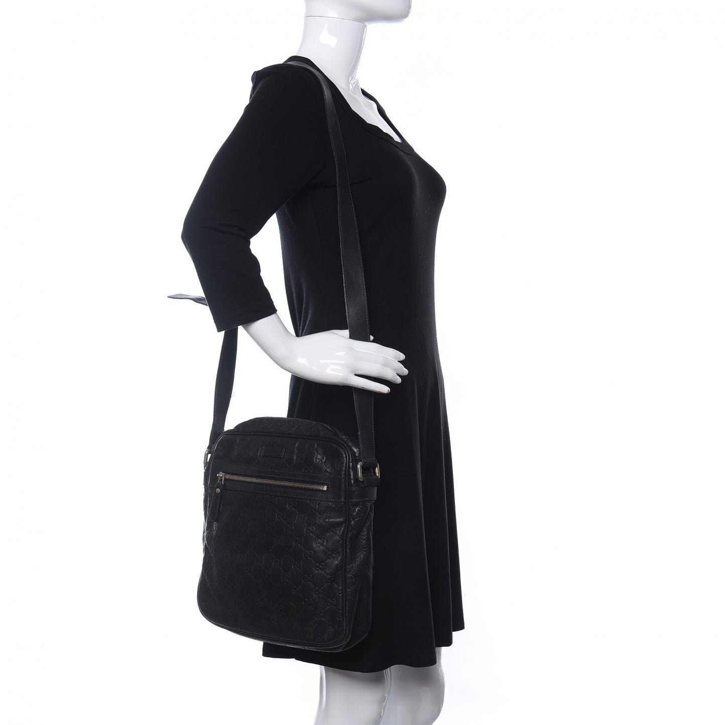 Guccissima Medium Messenger Black