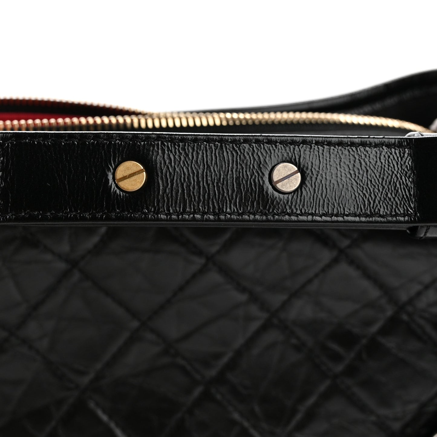 Aged Calfskin Quilted New Medium Gabrielle Hobo Black