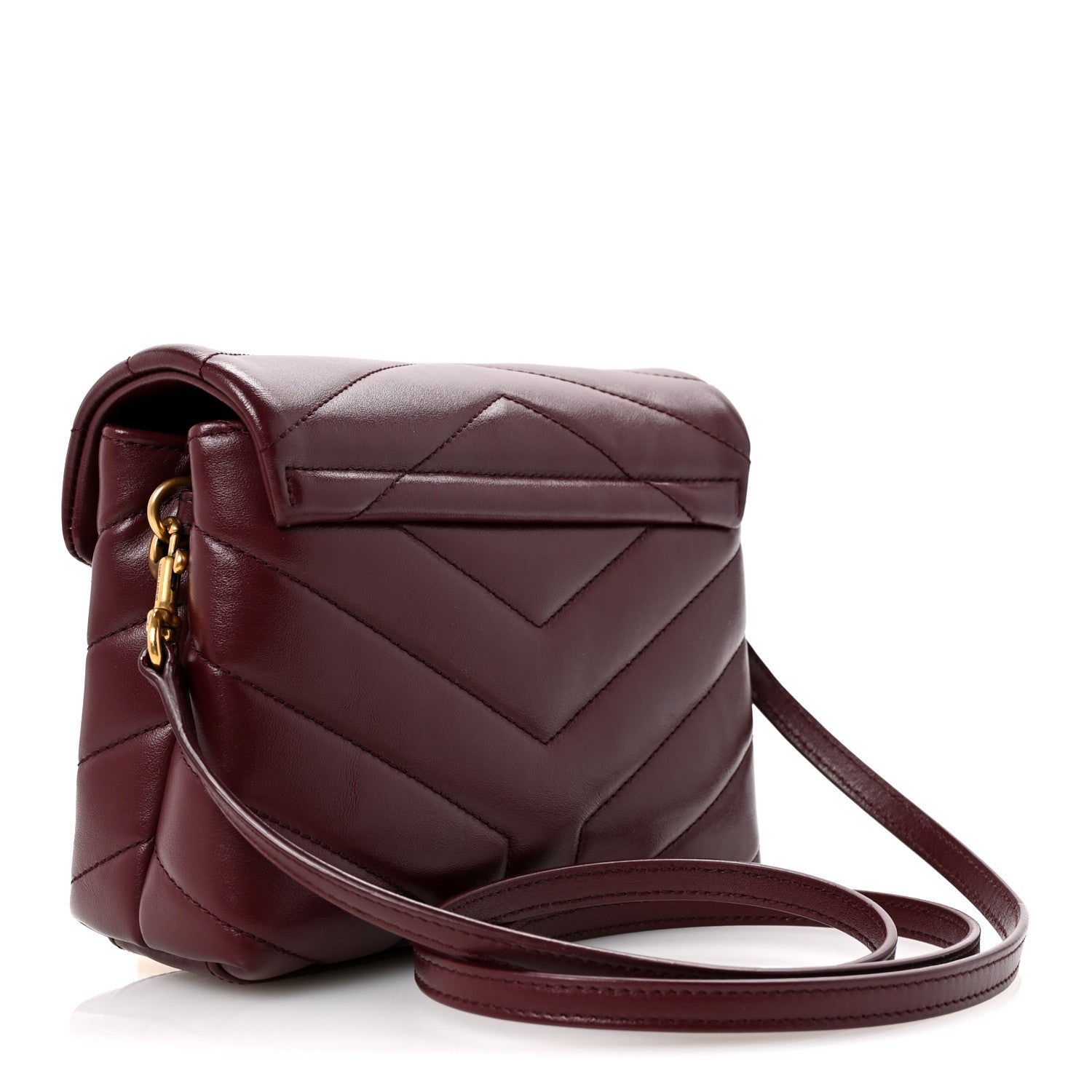 Saint Laurent Calfskin Y Quilted Monogram Toy Loulou Monogram Crossbody Bag Rouge Legion 3 of 12