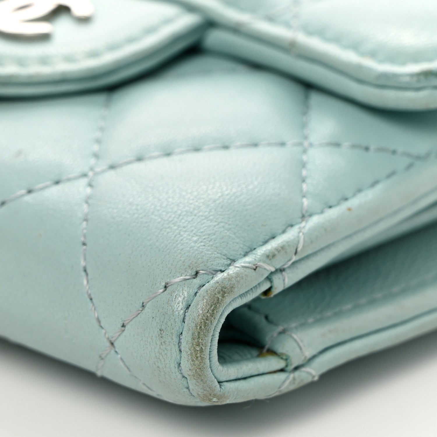 Chanel Caviar Quilted Small Flap Wallet Light Blue 9 of 11