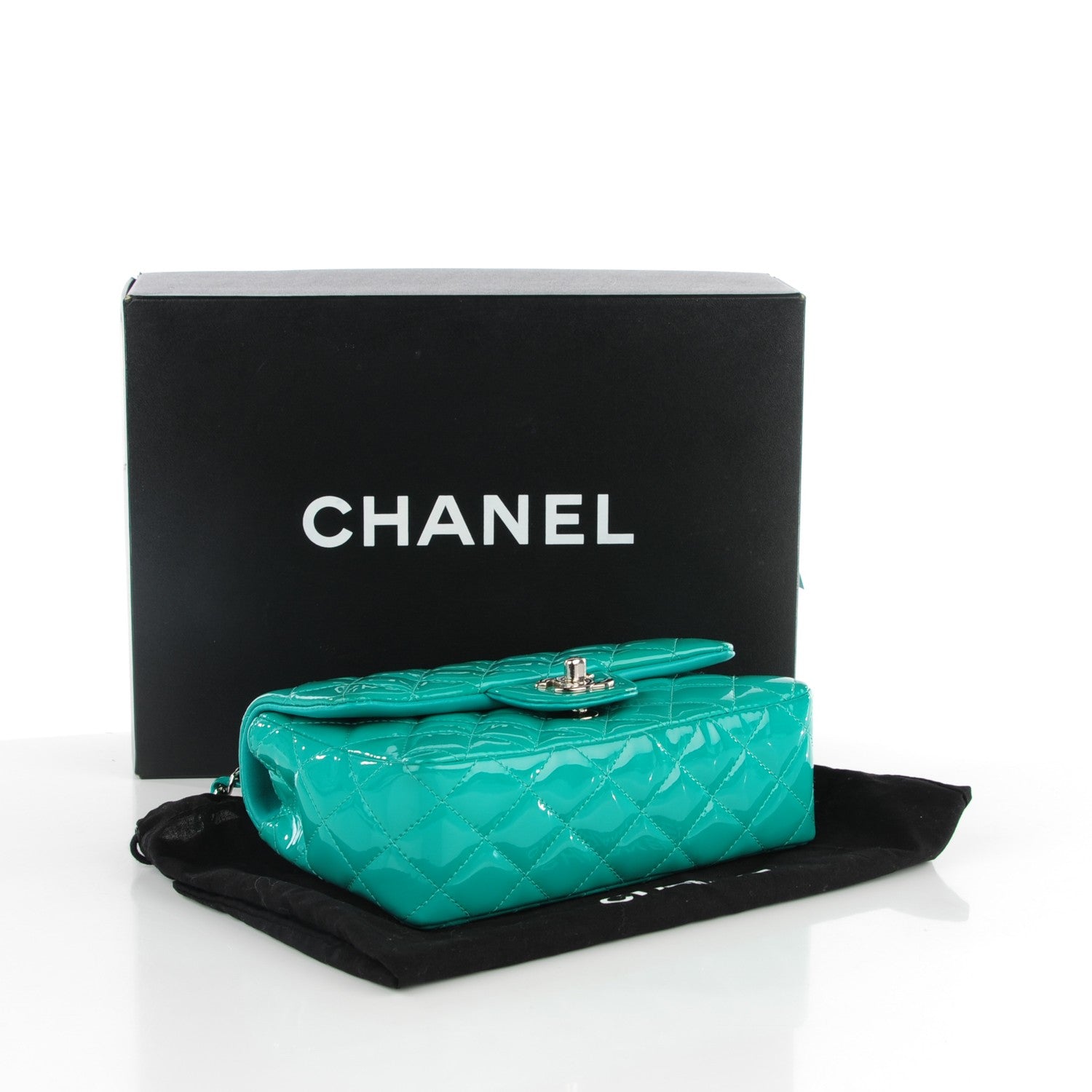 Chanel Patent Calfskin Quilted Mini Rectangular Flap Green 4 of 12