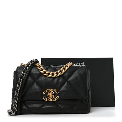 Chanel Goatskin Quilted Medium Chanel 19 Flap Black 11 of 11