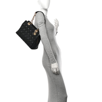 Christian Dior Lambskin Cannage Small Dior Soft Zipped Shopping Tote Black 2 of 10