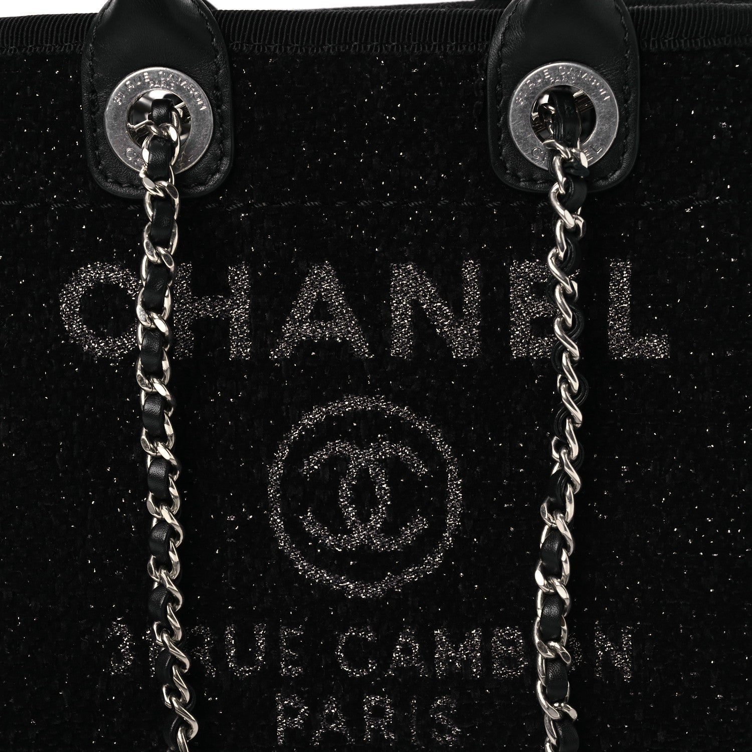 Chanel Lurex Canvas Mini Deauville Tote Black 7 of 11