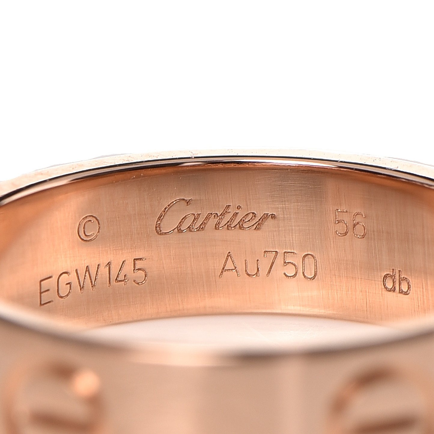 18K Pink Gold 5.5mm LOVE Ring 56 7.75