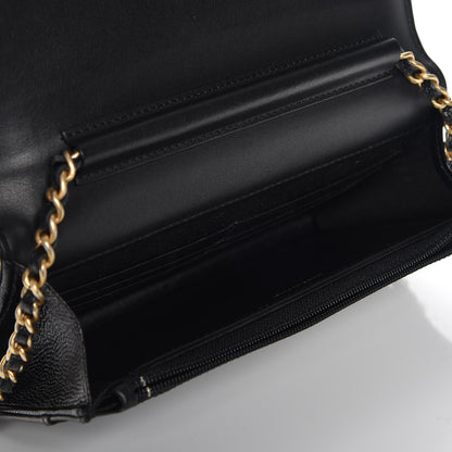 Chanel Caviar Quilted Boy Wallet On Chain WOC Black 5 of 9