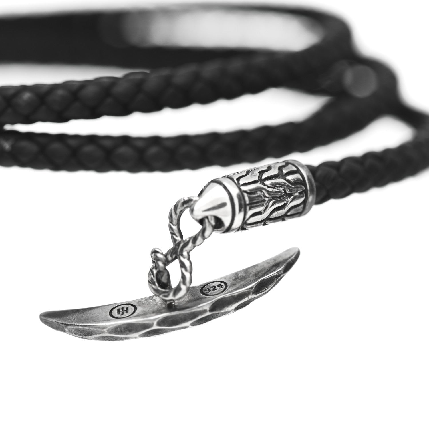 John Hardy Sterling Silver Leather Legends Naga Triple Wrap Bracelet 4 of 4