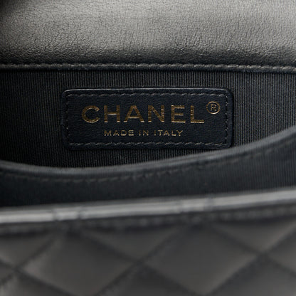 Chanel Calfskin Quilted North South Boy Flap Black 5 of 9