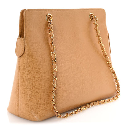 Chanel Caviar Shoulder Bag Beige 3 of 10