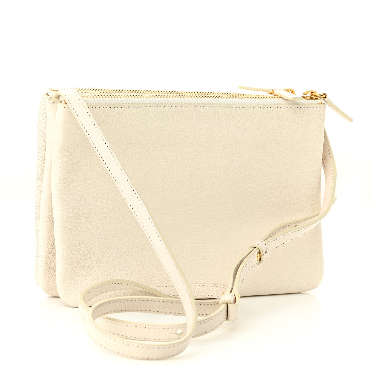 Celine Goatskin Small Trio Crossbody Bag White 3 of 13