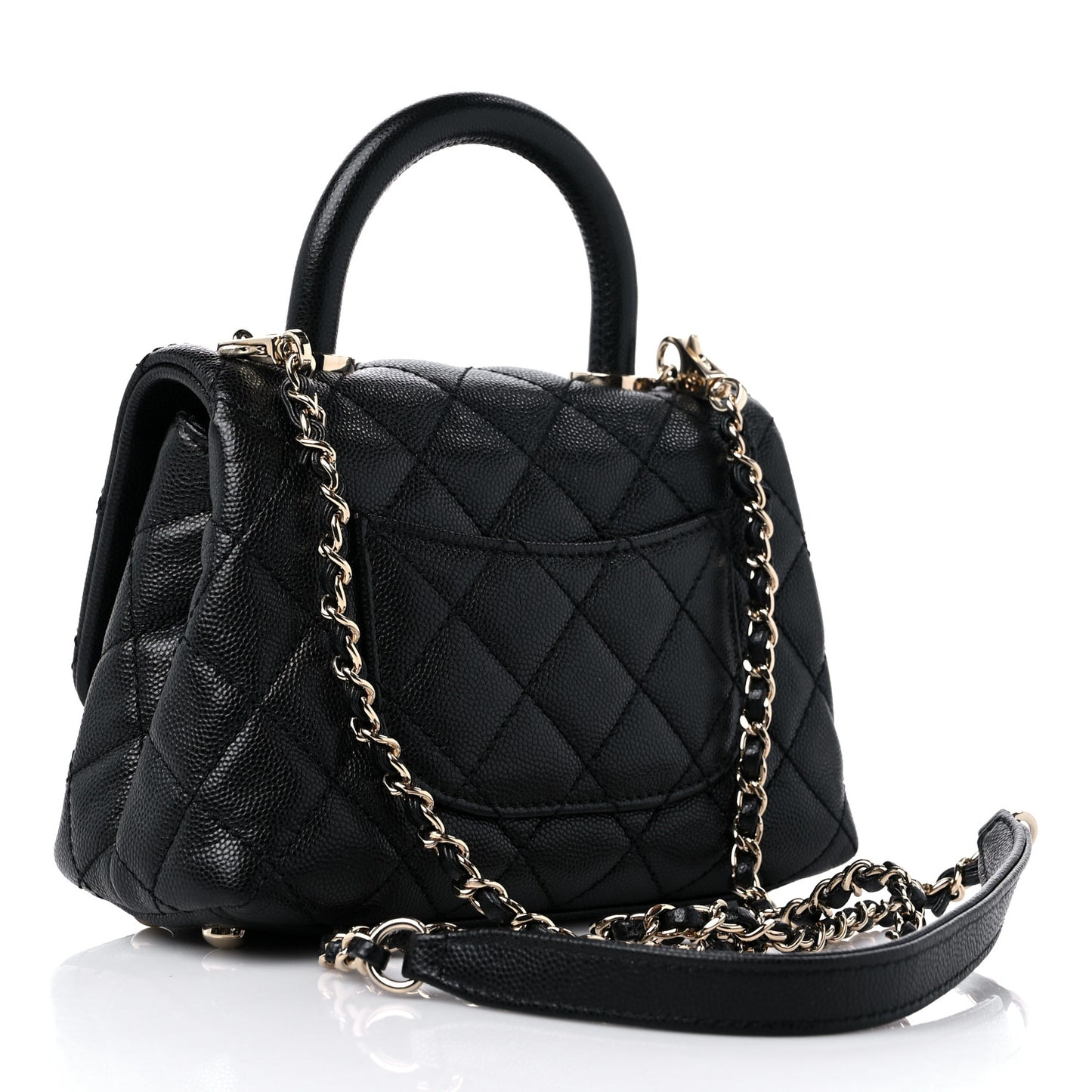 Caviar Quilted Extra Mini Coco Handle Flap Black