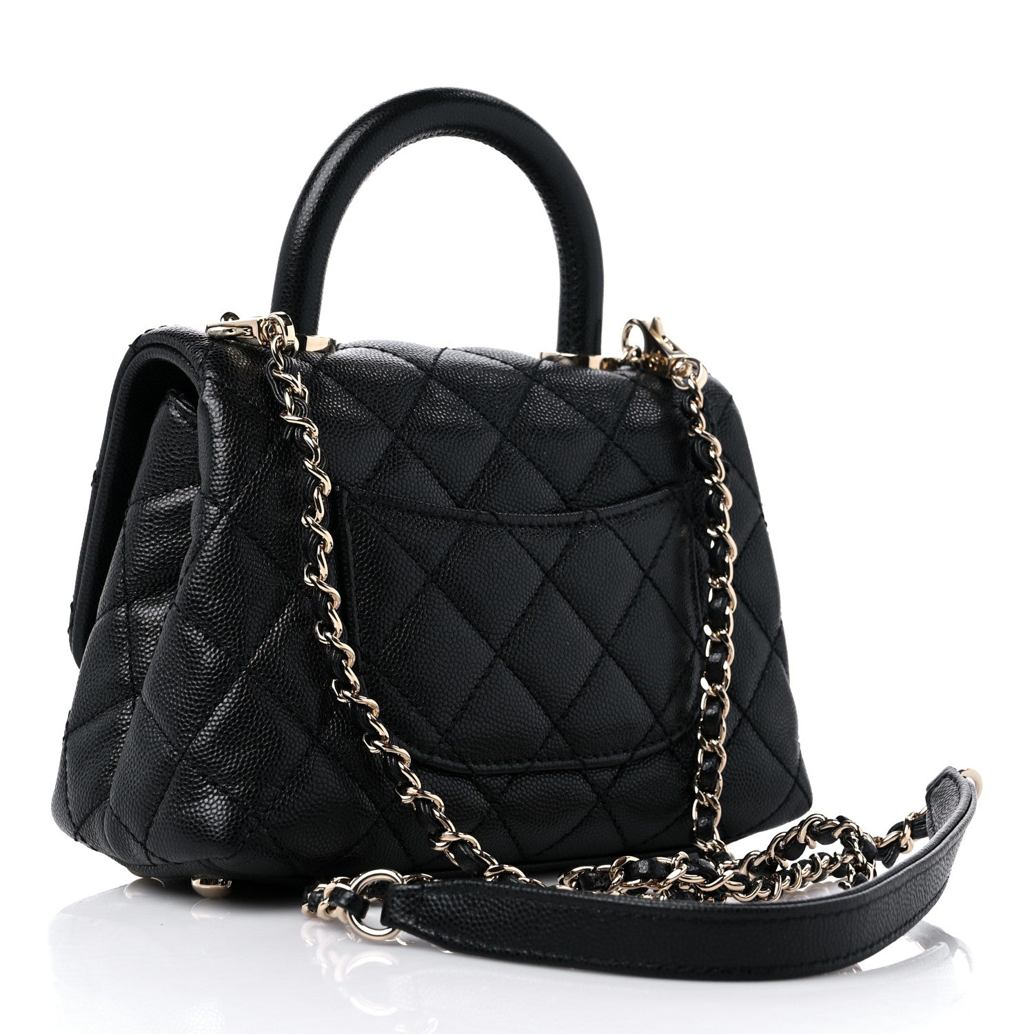 Chanel Caviar Quilted Extra Mini Coco Handle Flap Black 3 of 10