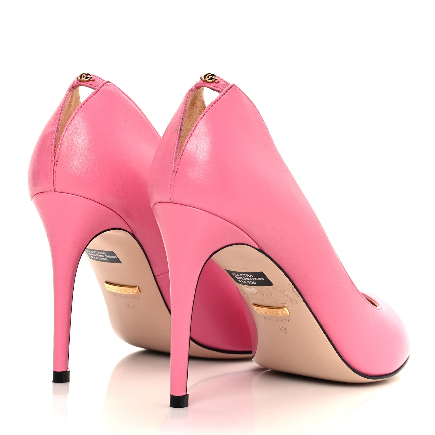 Gucci Malaga Kid GG Split Back Pumps 38 Pink Tropical Flower 4 of 13