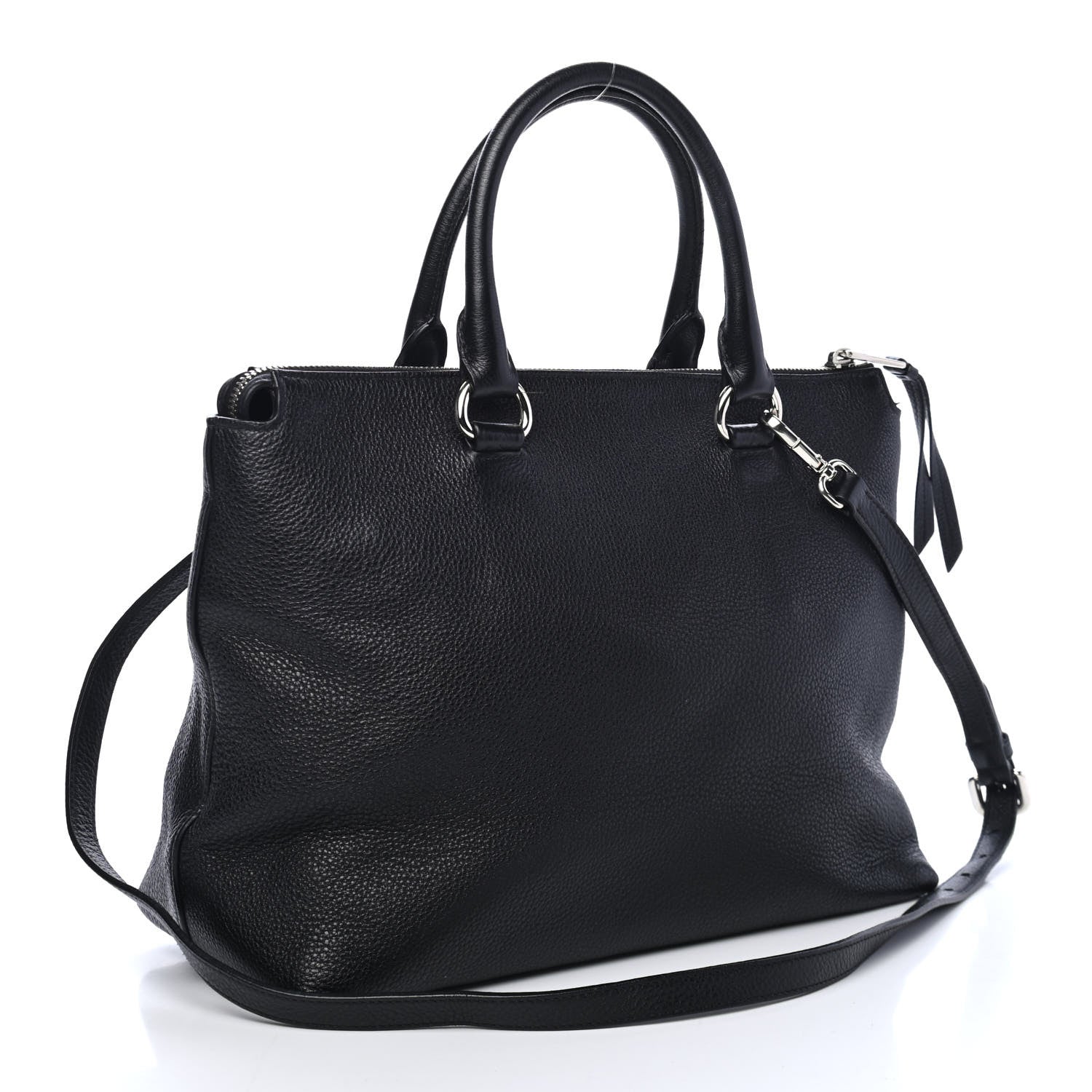 Prada Vitello Daino Tote Black 2 of 4