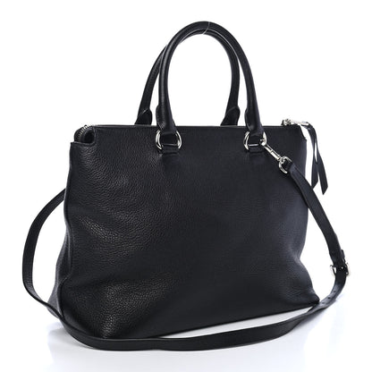 Prada Vitello Daino Tote Black 2 of 4
