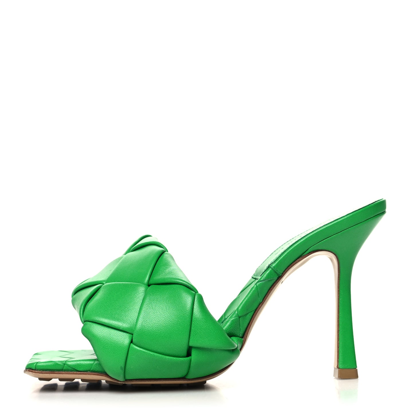 Nappa Maxi Intrecciato Lido 90mm Mule Sandals 37 Grass