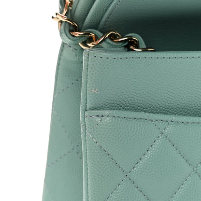 Chanel Caviar Quilted Medium Double Flap Light Blue 15 of 17