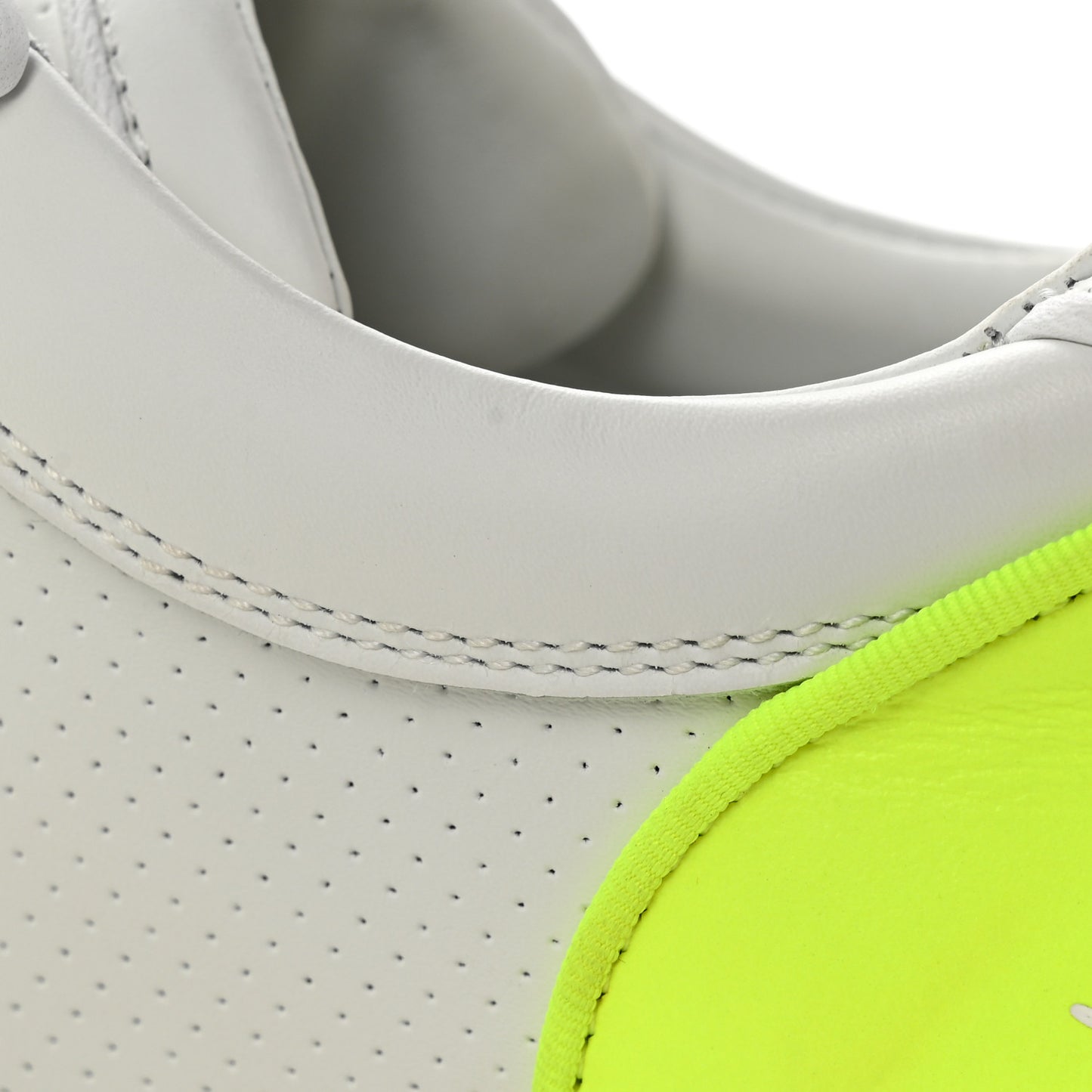 Calfskin Perforated Nappa Womens Fun Vieira Orlato Flat Sneakers 39 Bianco Fluo Yellow
