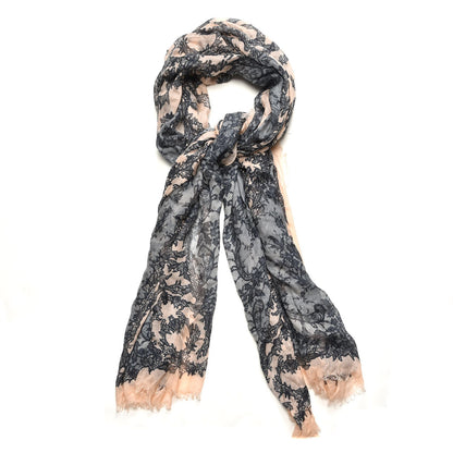 Alexander McQueen Modal Cashmere Spine Lace God Save McQueen Scarf Pink 1 of 5